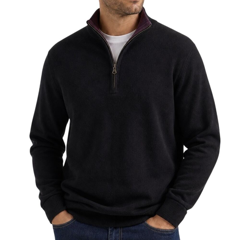 Pendleton Quarter Zip Sweater Men’s Large Black Plum Knit Sweater Pullover